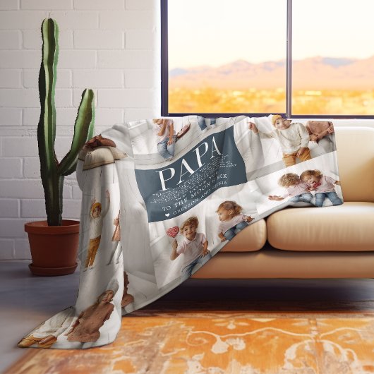Ik hou van je, papa | Aangepaste berichtfotocollag Fleece Deken