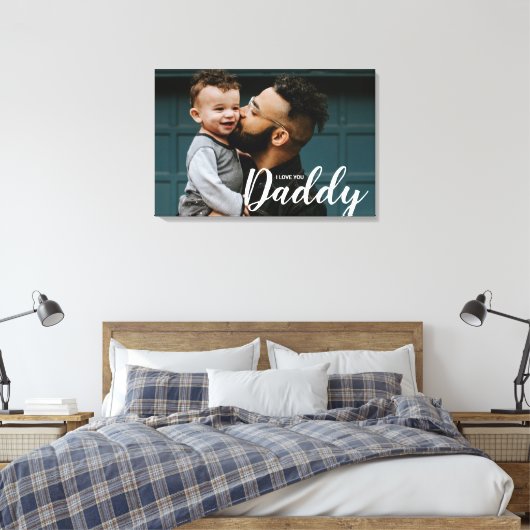 Ik hou van je papa Aangepaste foto Canvas Afdruk (Insitu (Slaapkamer))