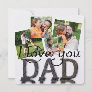 Ik hou van je papa, fotocollage feestdagenkaart