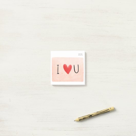 Ik hou van je Post-it Notes (Op bureau)