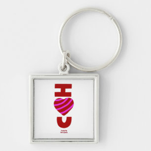 Ik hou van je Premium Square Sleutelhanger