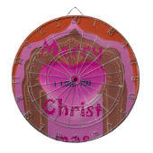 Ik hou van je prettige kersthart dartbord (Voorkant)