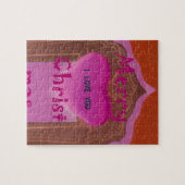 Ik hou van je prettige kersthart legpuzzel (Horizontaal)