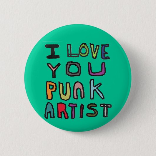 Ik hou van je PUNK KUNST Ronde Button 5,7 Cm (Voorkant)