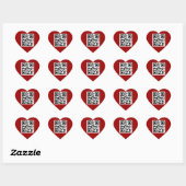 Ik hou van je QR code Hart Sticker (Vel)