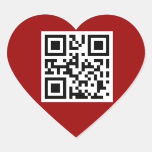 Ik hou van je QR code Hart Sticker