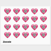 Ik hou van je QR-code Roze Hart Sticker (Vel)