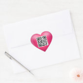 Ik hou van je QR-code Roze Hart Sticker (Envelop)