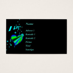 Ik hou van je, Rainbow Heart met sterren op zwart Visitekaartje