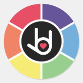 Ik hou van je, Rainbow Ronde Sticker (Voorkant)