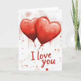 Ik hou van je, Red Hearts Feestdagen Kaart