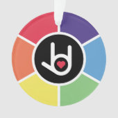 Ik hou van je regenboog ornament (voorkant)