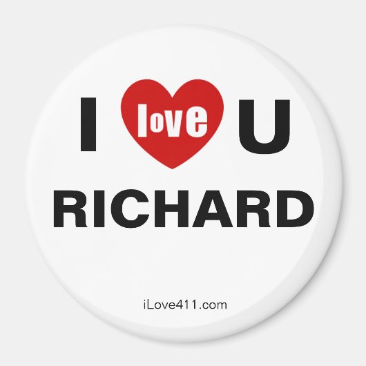 Ik hou van je RICHARD Fridge Magnet Magneet (Voorkant)