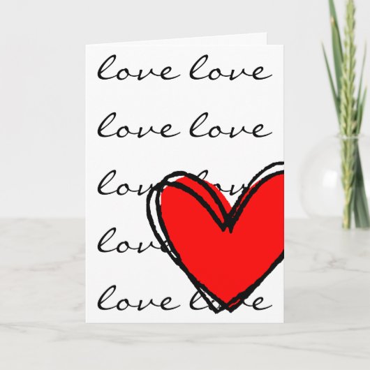 Ik hou van je rode hart feestdagen kaart (Voorkant)