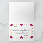 IK HOU VAN JE Rode Hart Gouden Lint Huwelijksaanzo Kaart (Binnen)