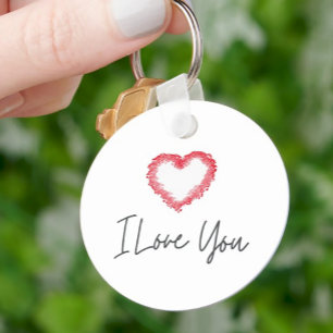 Ik hou van je rode hart Valentijnsdag sleutelhange Sleutelhanger
