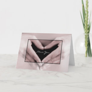 Ik hou van je romanc. Mijn hart ligt in je handen. Kaart