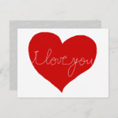 Ik hou van je, romanticus briefkaart (Voorkant / Achterkant)