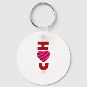 Ik hou van je ronde Button Sleutelhanger
