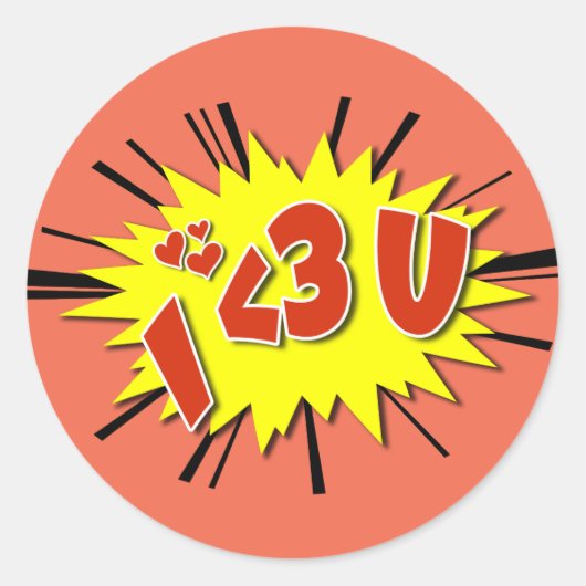 Ik hou van je ronde sticker (Voorkant)