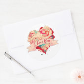 Ik hou van je ronde sticker (Envelop)