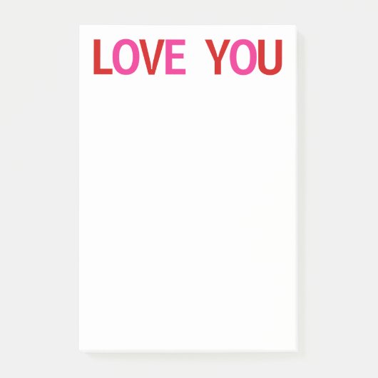 Ik hou van je rood roze post-it® notes (Voorkant)