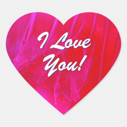 "Ik hou van je!" Roze & Rode Hart Sticker (Voorkant)