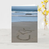 Ik hou van je - Sand Script Kaart (Gele Bloem)