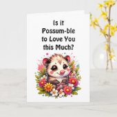 Ik hou van je | Schattigee Romantische Flirty Poss Kaart (Gele Bloem)