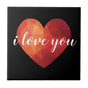Ik hou van je sms-rode valentijn hartkunst tegeltje