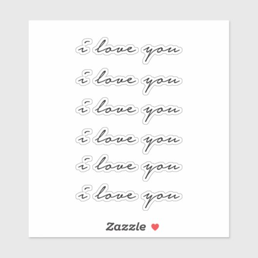 Ik hou van je sticker (Vel)