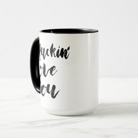 Ik hou van je stomme liefdesvliegende Valentijnsda Mok (Voorkant links)