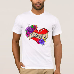 Ik hou van je   Straatkunst Urban Heart T-shirt