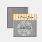 Ik hou van je strepen fotomagneet magneet (Voorkant / Achterkant)