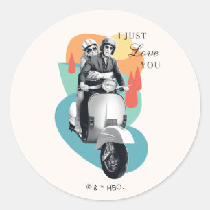 "Ik hou van je" Tanya & Greg - De Witte Lotus Ronde Sticker