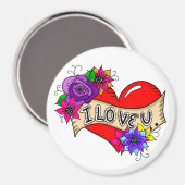 Ik hou van je | Tattoo hartkunst gepersonaliseerd Magneet (Voorkant / Achterkant)