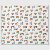 Ik hou van je te Gay Pride Cadeaupapier (Vlak)