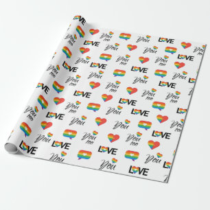Ik hou van je te Gay Pride Cadeaupapier