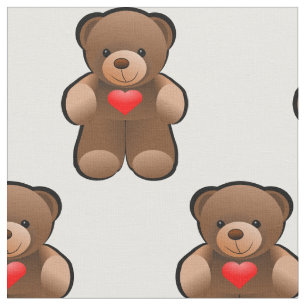 Ik hou van je Teddy Bear Print Fabric Stof