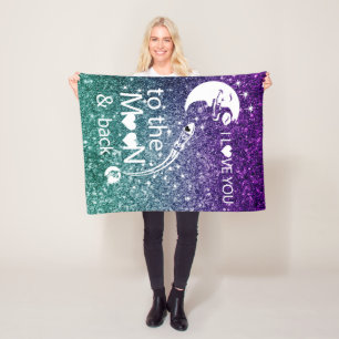Ik hou van je tot de maan & terug fleece deken