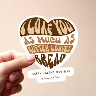 Ik hou van je trendy beige hart Grappig Valentijns Sticker