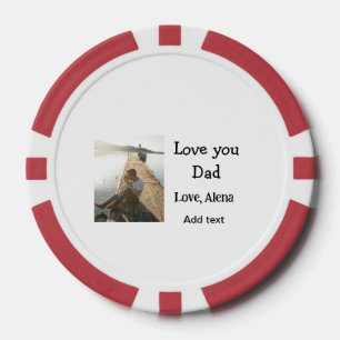 Ik hou van je vader vaderdag elegante foto tekst t poker chips