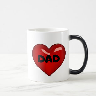 Ik hou van je vader Vaderdag rood hart Magische Mok