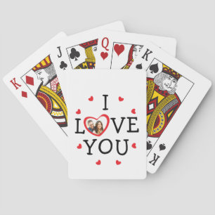"Ik hou van je" Valentijn aangepaste foto Pokerkaarten
