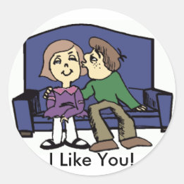 Ik hou van je Valentijn Ronde Sticker