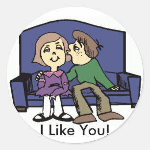 Ik hou van je Valentijn Ronde Sticker
