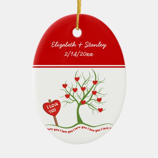 Ik hou van je Valentijn's Day custom ornament (Voorkant)