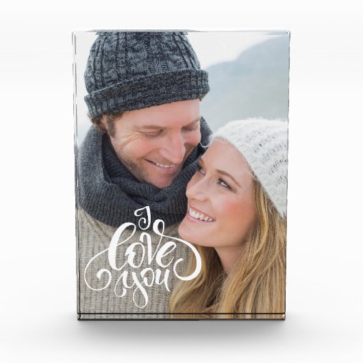 Ik hou van je. Valentijnsdag Aangepast Fotoblokken (Voorkant)