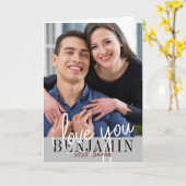 Ik hou van je Valentijnsdag foto Kaart (Gele Bloem)