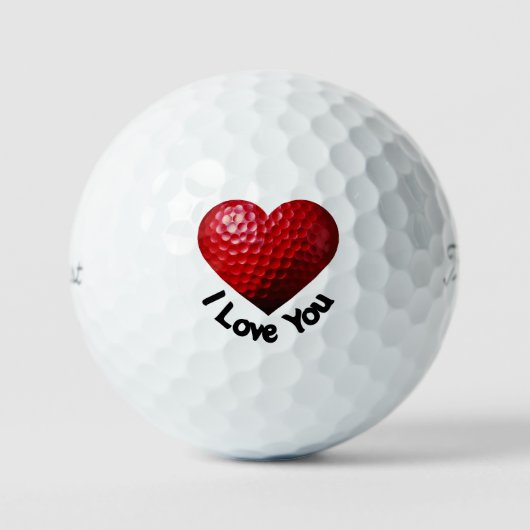 Ik hou van je Valentijnsdag golfballen (Voorkant)